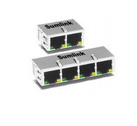 ST-J1201 RJ45 CONNECTOR MODULE WITH INTEGRATED 10/100BASE-TX MAGNETICS 产品图