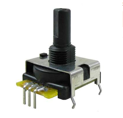510E1A48F204PD Mechanical Encoder Rotary Absolute Flat Straight Gray Digital Square Wave Bracket Mount PC Pins 产品图
