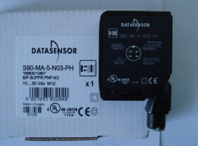 S90-MA-5-N03-PH 全新DATASENSORS光电开关90-MA-5-N03-PH，漫反射前景遮蔽，PNP常开常闭输出，感应距离70-300MM。代理DATASENSOR全序列传感器 产品图