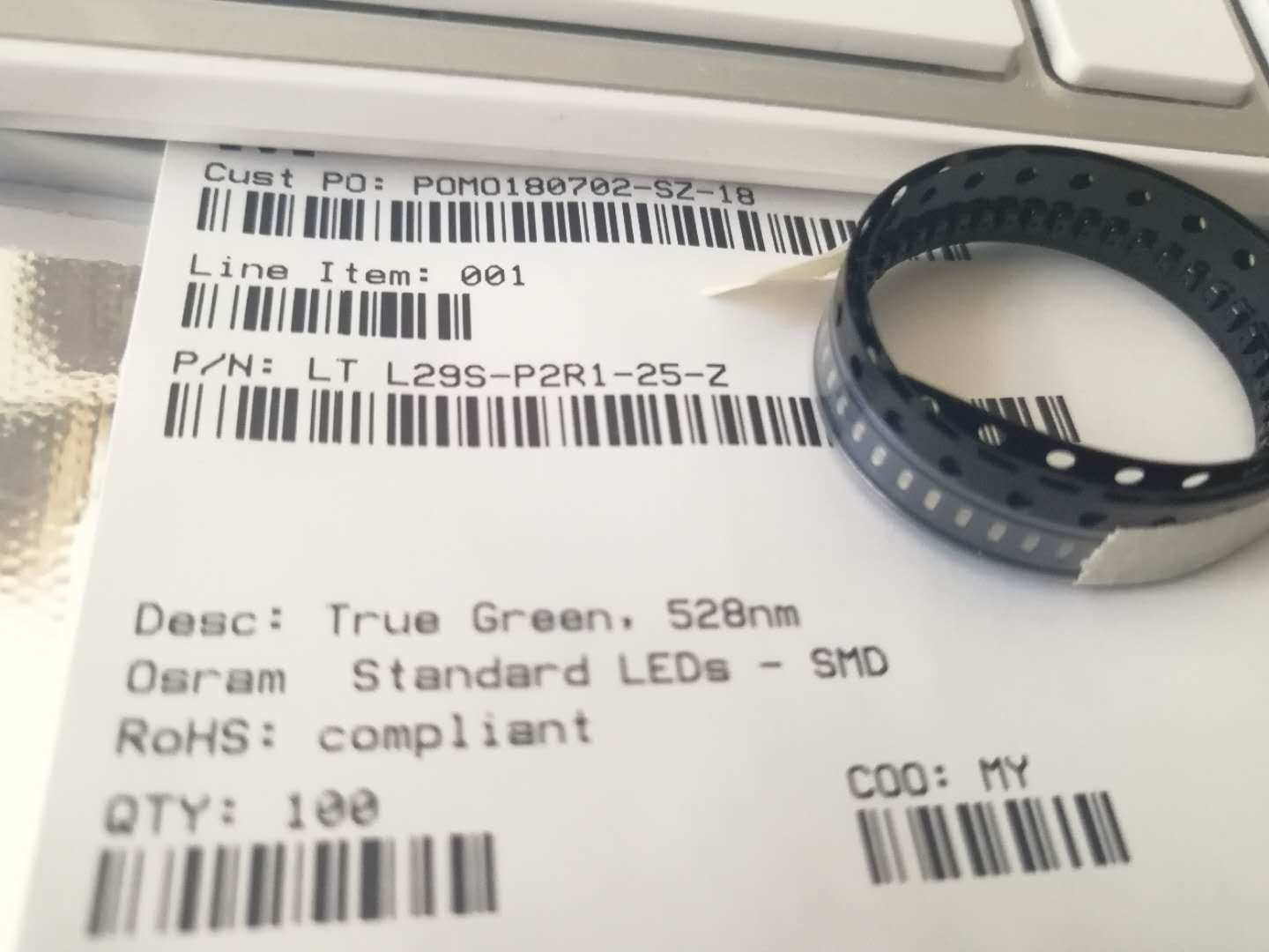 LTL29SP2R1-25 LED Uni-Color Green 528nm 2-Pin SMT T/R 产品图